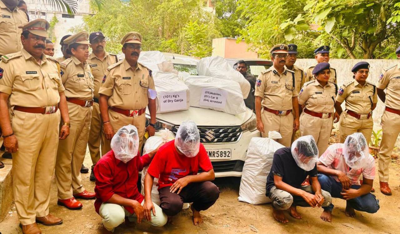 భద్రాచలంలో 101 కిలోల గంజా దొంగతనం, నాలుగు అరెస్ట్లు
