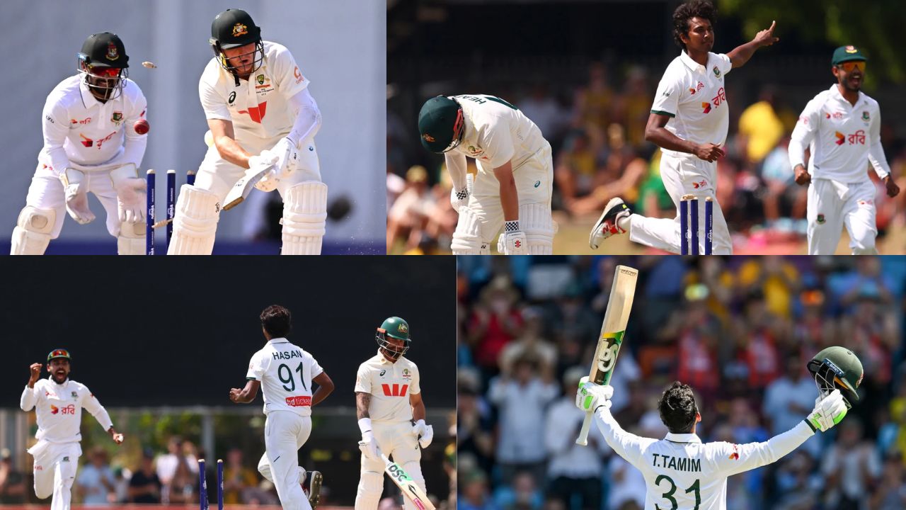 డార్విన్ టెస్టు: బంగ్లాదేశ్ ఆధిక్యం, ఆస్ట్రేలియా కష్టాల్లో