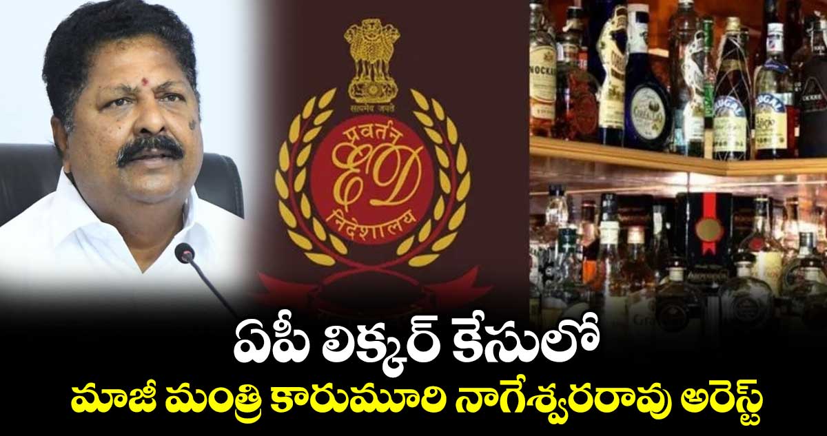 ఏపీ లిక్కర్ కేసు: మాజీ మంత్రి కారుమూరి నాగేశ్వరరావు అరెస్ట్