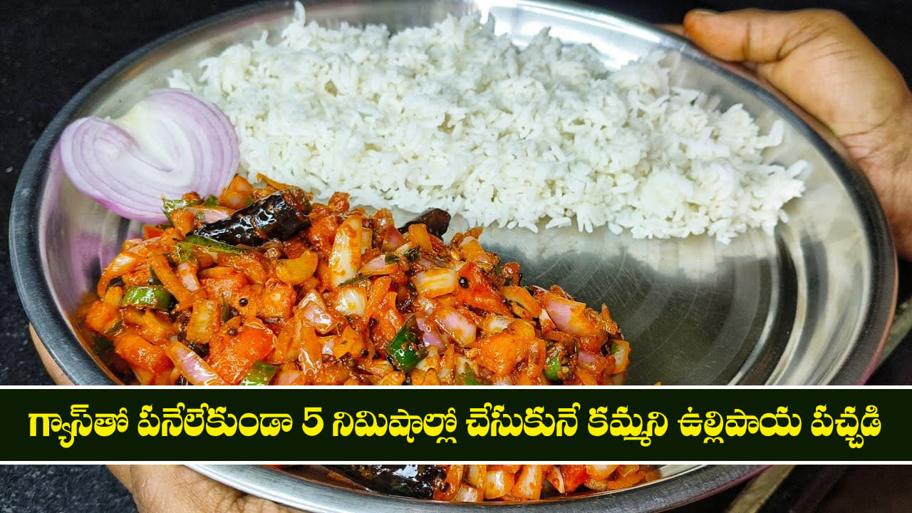 కూరగాయలు లేనప్పుడు 5 నిమిషాల్లో ఉల్లిపాయ పచ్చడి తయారీ