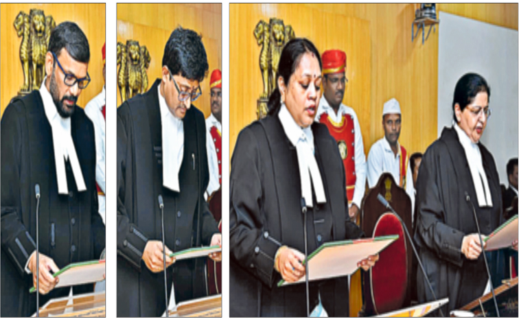 అమరావతిలో హైకోర్టులో ముగ్గురు న్యాయమూర్తులు ప్రమాణం చేశారు