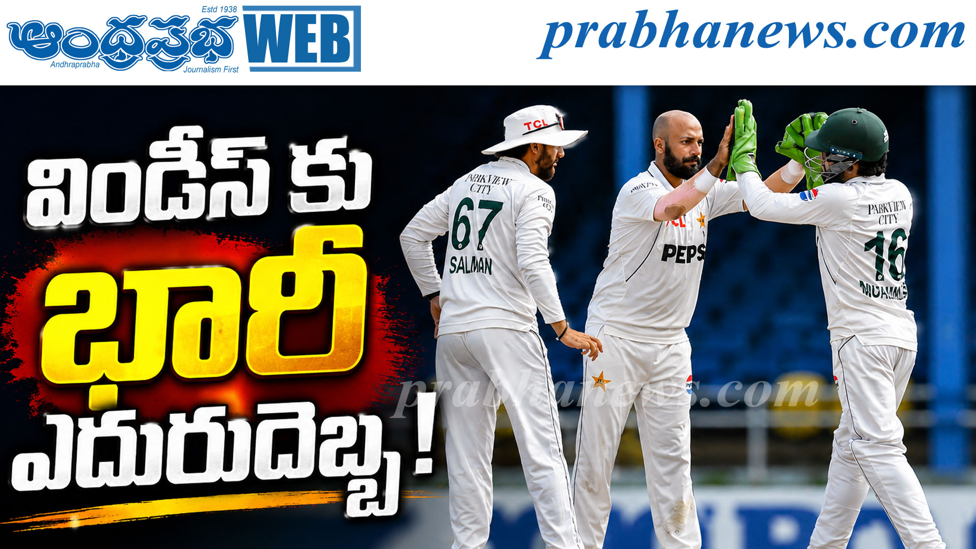వెస్టిండీస్‌పై పాకిస్థాన్ ఘన విజయం: 8 వికెట్ల తేడాతో గెలుపు